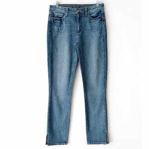 Paige Hoxton Ankle Peg Side Slit High Waist Medium Wash Jeans Size 29/Inseam 28